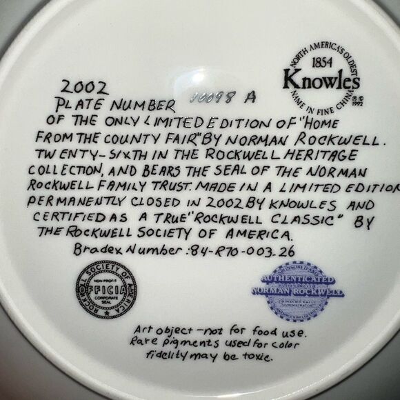 Norman Rockwell Heritage Collection vintage 2002 “Home From the County Fair” - Picture 9 of 9